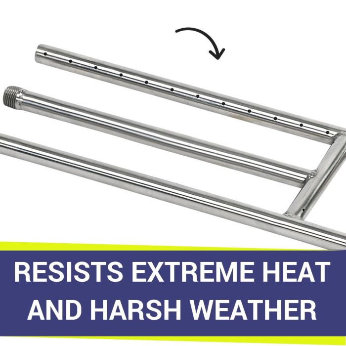 24" x 6" Stainless Steel H-Style Burner - Natural Gas