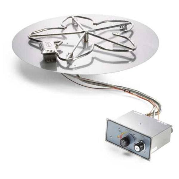 HPC | Round Flat Pan Push Button Flame Sensing Ignition Fire Pit Insert 14"