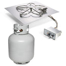 HPC | Square Flat Pan Push Button Flame Sensing Ignition Fire Pit Insert with Small Tank 18"