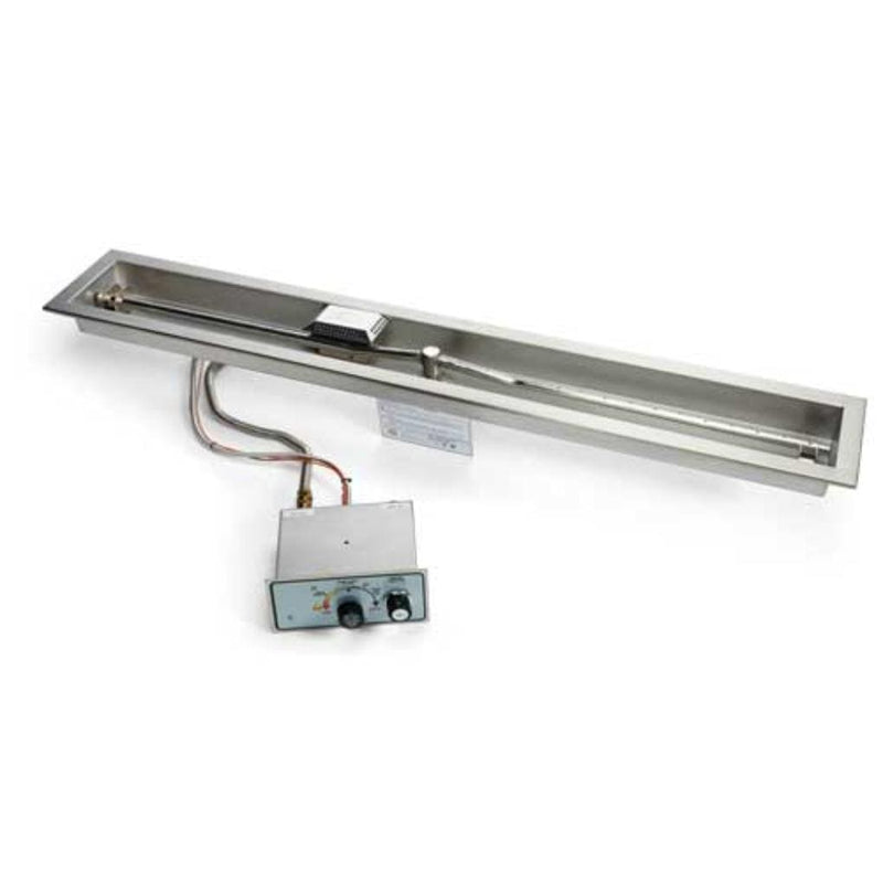 HPC | Linear Trough Push Button Flame Sensing Ignition Fire Pit Insert 24"