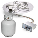 HPC | Round Flat Pan Push Button Flame Sensing Ignition Fire Pit Insert with Small Tank 24"