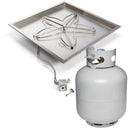 HPC | Square Bowl Pan Match Lit Ignition Fire Pit Insert with Small Tank 30"