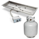 HPC | 30" x 12" Rectangle H-Burner Bowl Pan Push Button Flame Sensing Ignition Fire Pit Insert with Small Tank