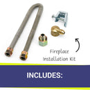 American Fire Glass 48" x 8" Stainless Steel H-Style Burner - Natural Gas