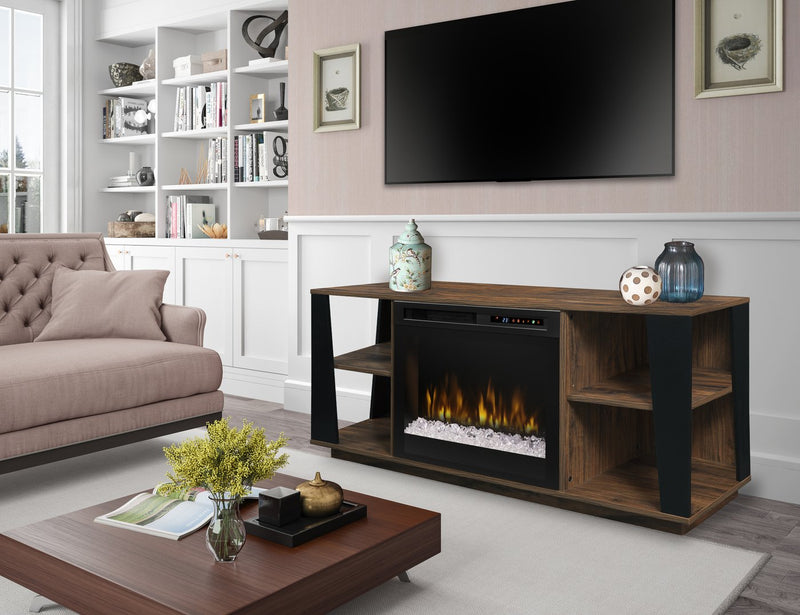 Dimplex Arlo Media Console Electric Fireplace, combination of the DM2526-1918TW Media Console and the XHD26G Firebox with Acrylic Ember Media Bed