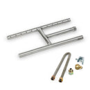 American Fire Glass 12" x 6" Stainless Steel H-Style Burner - Natural Gas