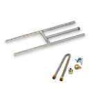American Fire Glass 18" x 6" Stainless Steel H-Style Burner - Natural Gas