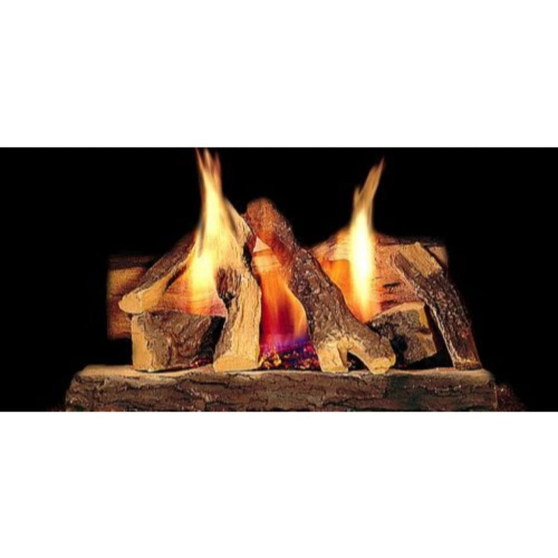 Majestic Campfire Fiber Gas Log Set with Stainless Steel Burner and Hearth Kit