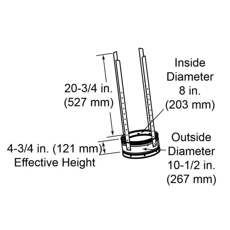 Majestic 6" SL3 Flue Support Section for SL300 Series Pipe