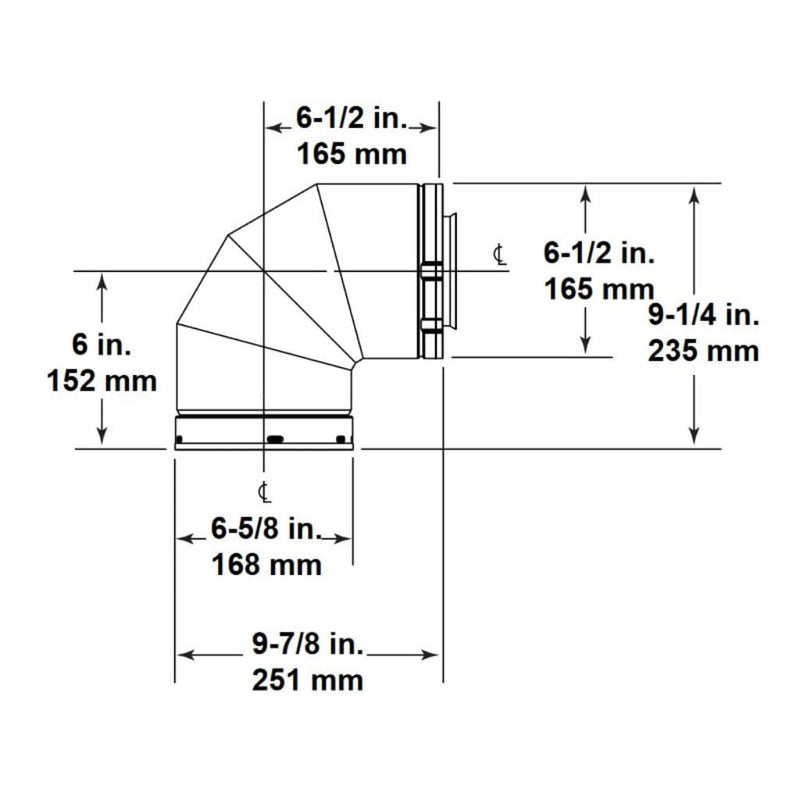 Majestic - SLP90-BK 90 Degree Elbow