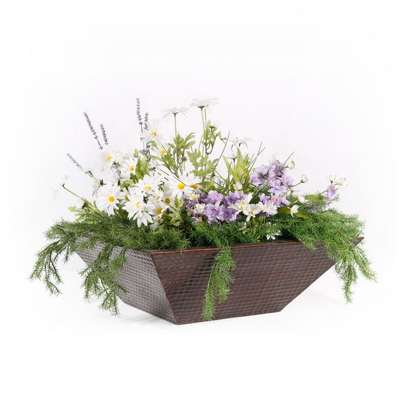 The Outdoor Plus - Maya Hammered Copper Square Planter Bowl