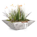 The Outdoor Plus - Maya GFRC Wood Grain Concrete Square Planter & Water Bowl