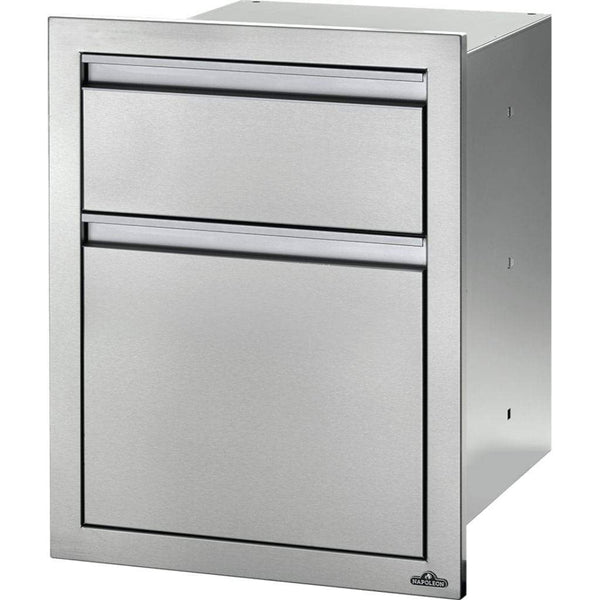Napoleon - 18" Stainless Steel Double Waste Bin Drawer With Paper Towel Holder