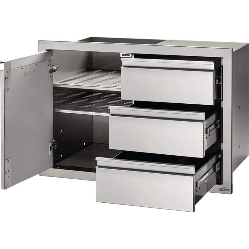 Napoleon - 36" X 24" Stainless Steel Single Door and Triple/Double Drawer