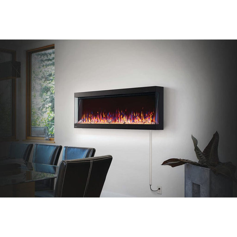 recessed wall mount electric fireplace | wall mount electric fireplace heaterNapoleon - Trivista Pictura 50" 3-Sided Black Wall Mount Electric Fireplace