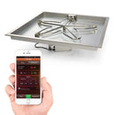 HPC | Square Bowl Pan Electronic Ignition Fire Pit Insert 36"