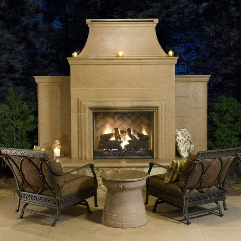 American Fyre Design |  110" Grand Cordova Vent Free Gas Fireplace with Rectangle Extended Bullnose Hearth