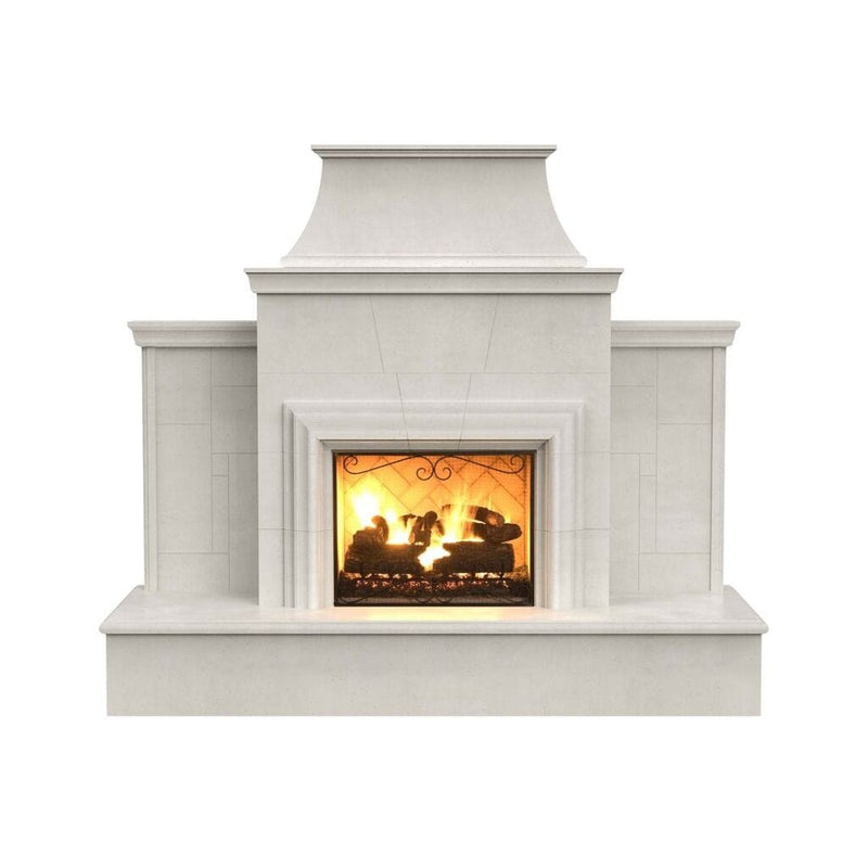 American Fyre Design |  110" Grand Cordova Vented Gas Fireplace with Rectangle Extended Bullnose Hearth