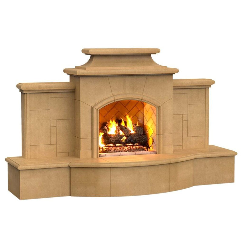 American Fyre Design | 113" Grand Mariposa Vented Gas Fireplace with Extended Bullnose Hearth