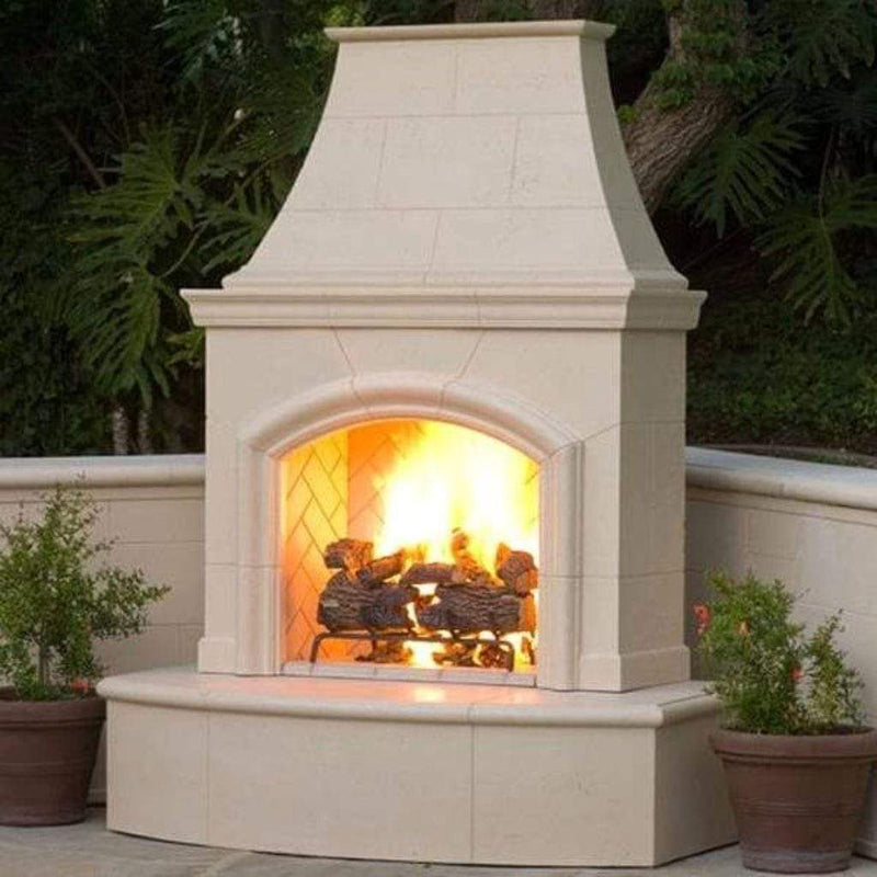 American Fyre Designs Phoenix Ventless 65 Inch Gas Fireplace with Corner Square Edge Hearth