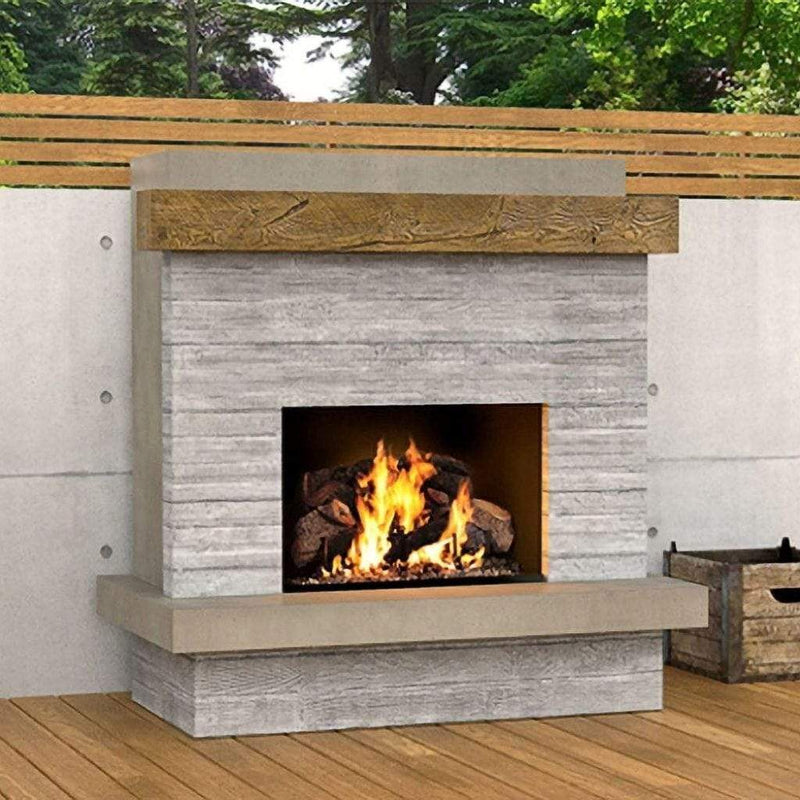 American Fyre Design | 68" Brooklyn Vent Free Gas Fireplace with Board Formed Texture