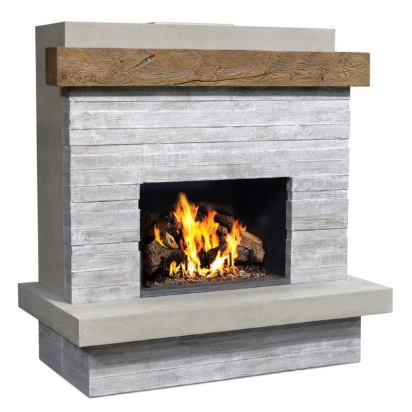 American Fyre Design | 68" Brooklyn Vent Free Gas Fireplace with Board Formed Texture