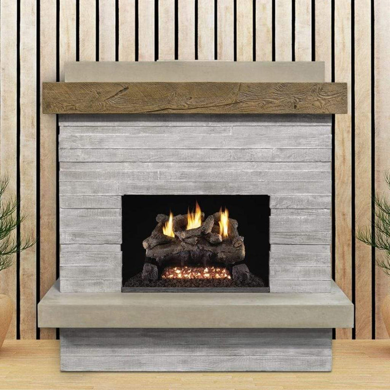American Fyre Designs GFRC Vented 68 Inch Brooklyn Smooth Outdoor Gas Fireplace with Board Formed Texture