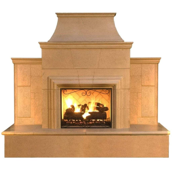 American Fyre Design |  110" Grand Cordova Vented Gas Fireplace with Rectangle Extended Bullnose Hearth