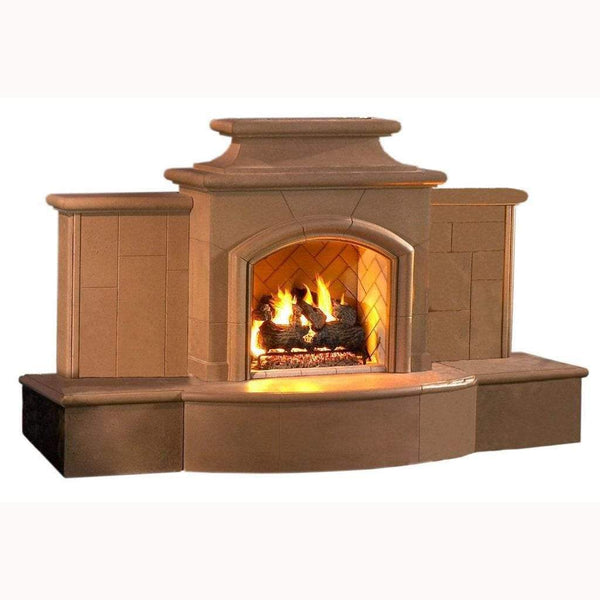 American Fyre Design | 113" Grand Mariposa Vent Free Gas Fireplace with Extended Bullnose Hearth