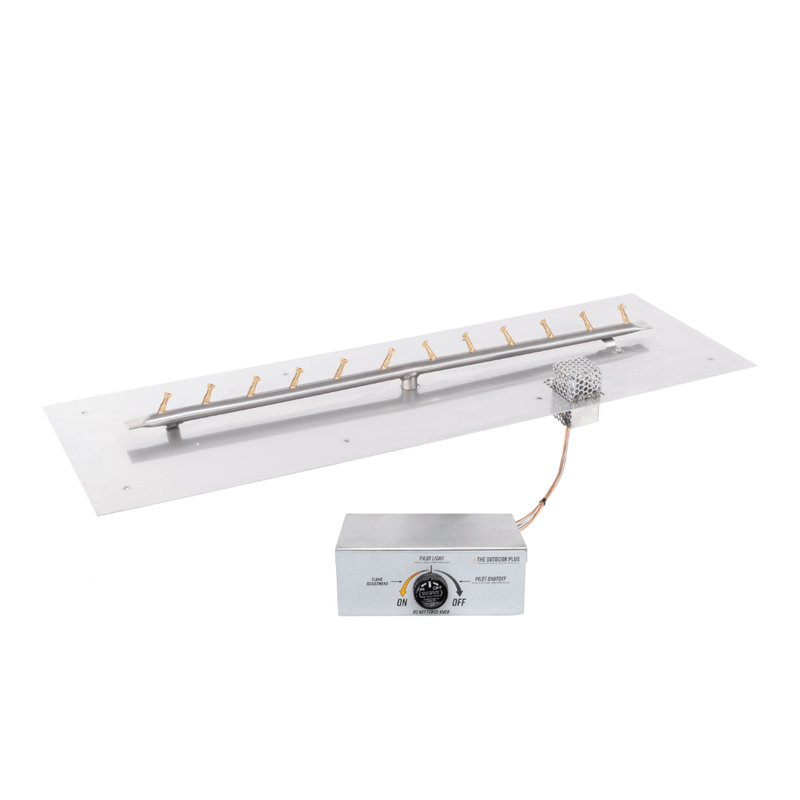 The Outdoor Plus Rectangular Flat Pan With Stainless Steel Linear Bullet Burner
