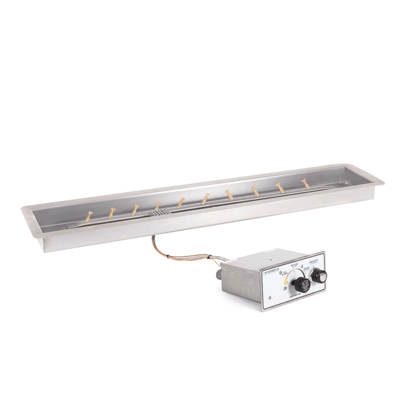 The Outdoor Plus Rectangular Drop-in Pan With Stainless Steel Linear Bullet Burner