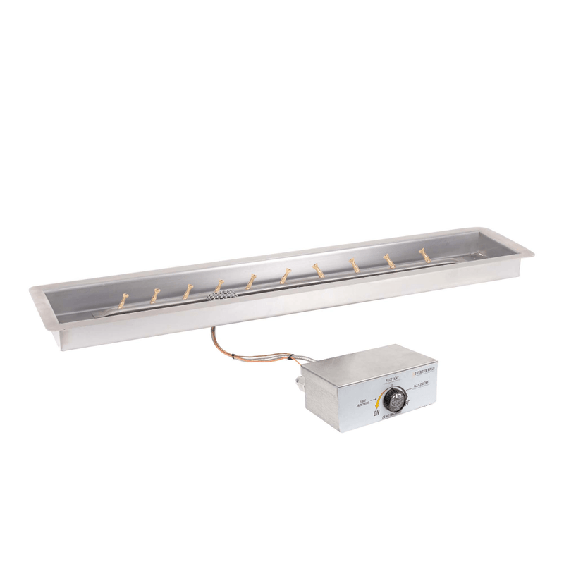 The Outdoor Plus Rectangular Drop-in Pan With Stainless Steel Linear Bullet Burner