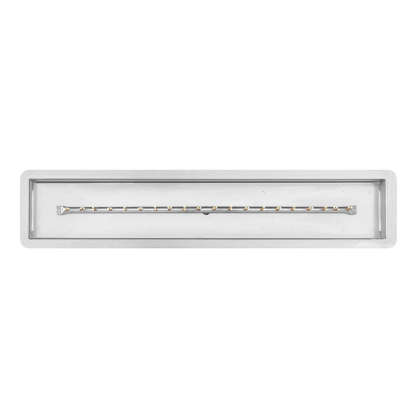 The Outdoor Plus Rectangular Drop-in Pan With Stainless Steel Linear Bullet Burner