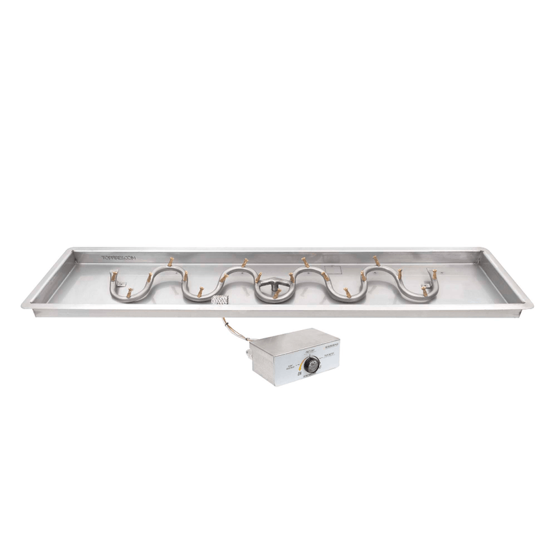 The Outdoor Plus Rectangular Drop-in Pan With Stainless Steel Switchback Bullet Burner