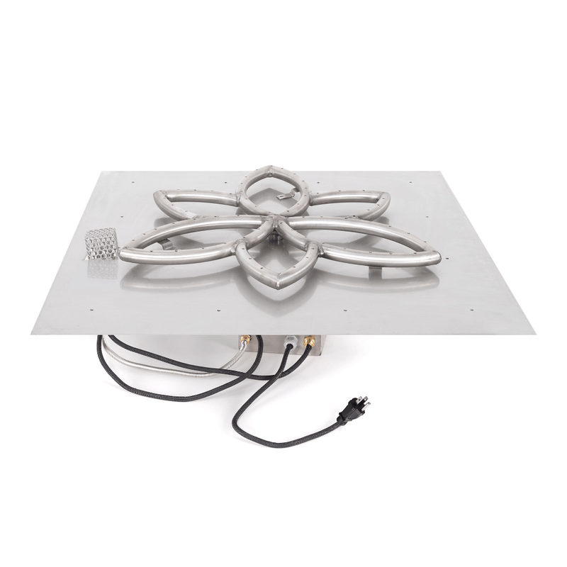 The Outdoor Plus Square Flat Pan With Stainless Steel Lotus Burner