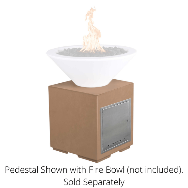 The Outdoor Plus GFRC Concrete Pedestal with Access Door for Fire Bowl