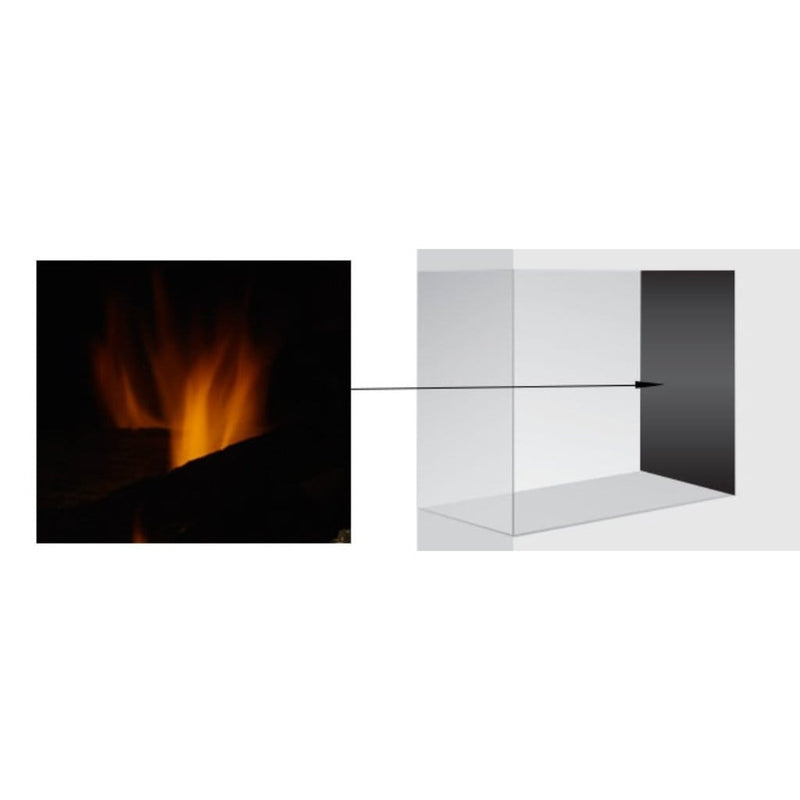 Majestic Reflective Black Glass Interior Panels for Pearl II Peninsula & See-Through DV Fireplaces