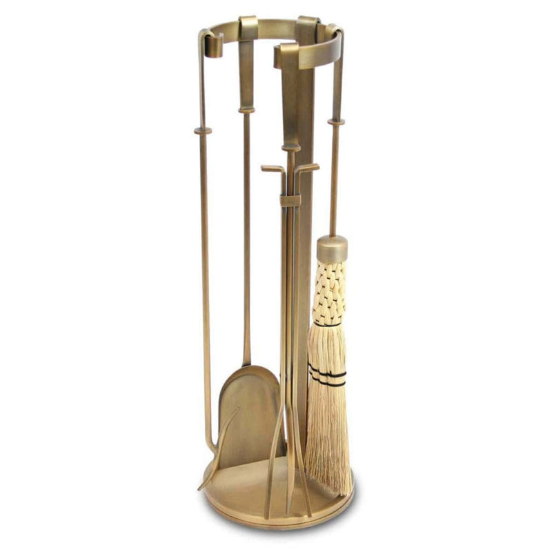 Pilgrim 29"4-Piece Burnished Brass Mid Century Tool Set