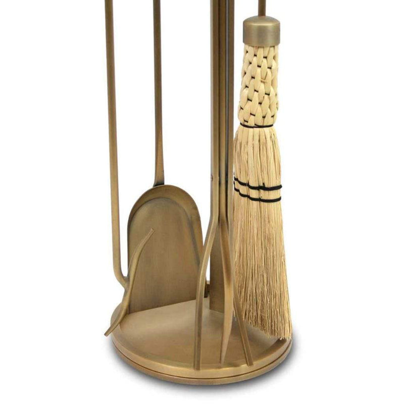 Pilgrim 29"4-Piece Burnished Brass Mid Century Tool Set