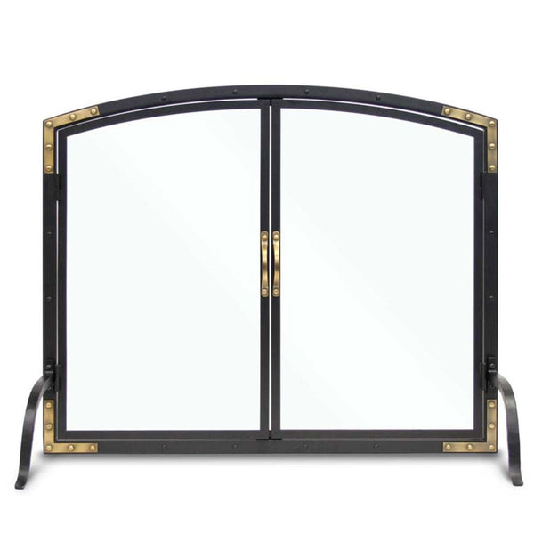 Pilgrim 39" Black Refined Rivet Glass Door
