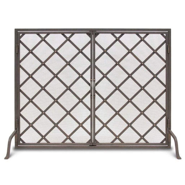 Pilgrim 42" Distressed Bronze Iron Weave Door Screen