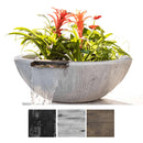 The Outdoor Plus - Sedona GFRC Wood Grain Concrete Round Planter & Water Bowl 27"