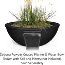 The Outdoor Plus - Sedona Powder Coated Steel Round Planter & Water Bowl 27"