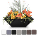 The Outdoor Plus - Maya Powder Coated Steel Square Planter & Water Bowl