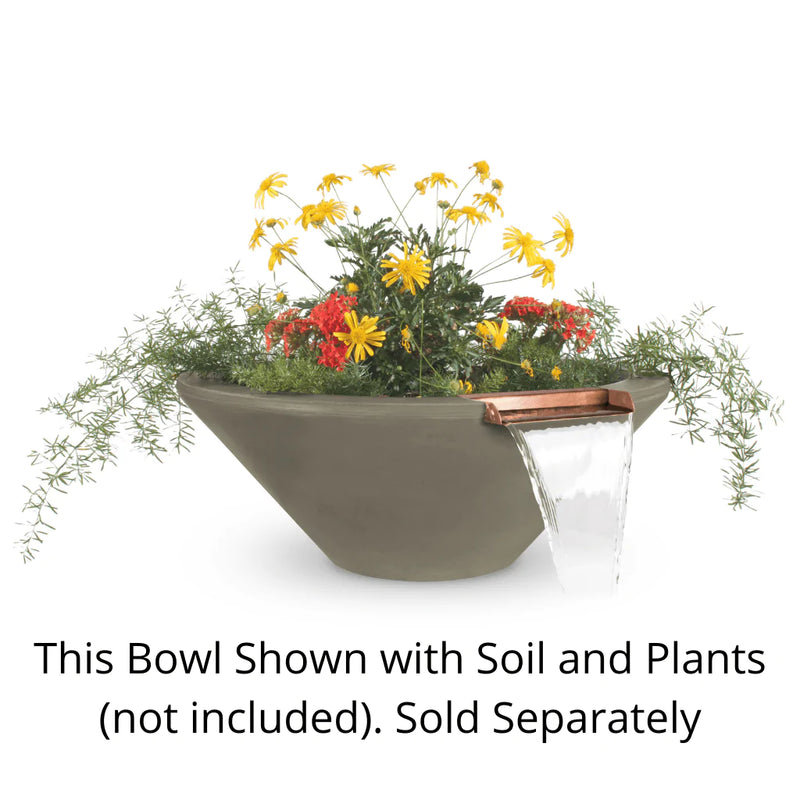 The Outdoor Plus - Cazo GFRC Concrete Round Planter Bowl with Water