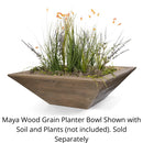 The Outdoor Plus - Maya GFRC Wood Grain Concrete Square Planter Bowl