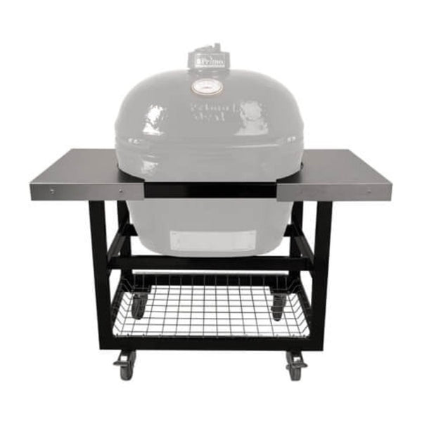 Primo Grill - Cart Base with Basket and Stainless Steel Side Shelves