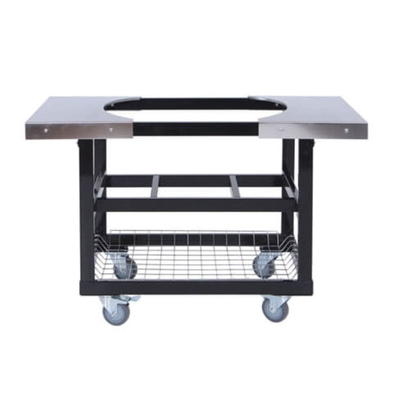 Primo Grill - Cart Base with Basket and Stainless Steel Side Shelves