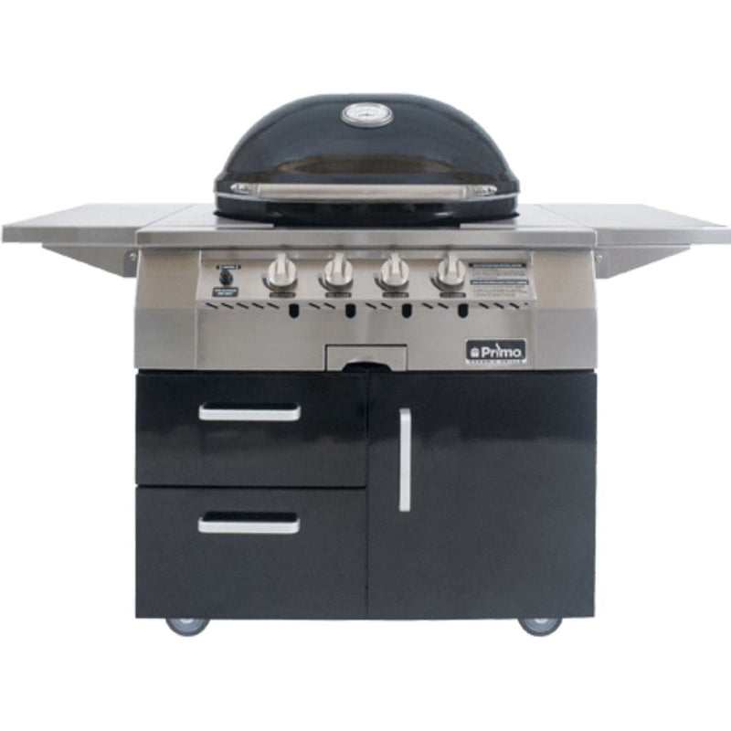 Primo Grill - 36" Oval Ceramic 4-Burner Built-In Kamado Natural Gas Grill (Ships As Propane With Conversion Fittings)