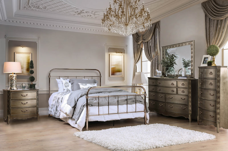 Verona Contemporary Metal Panel Bed in Eastern King